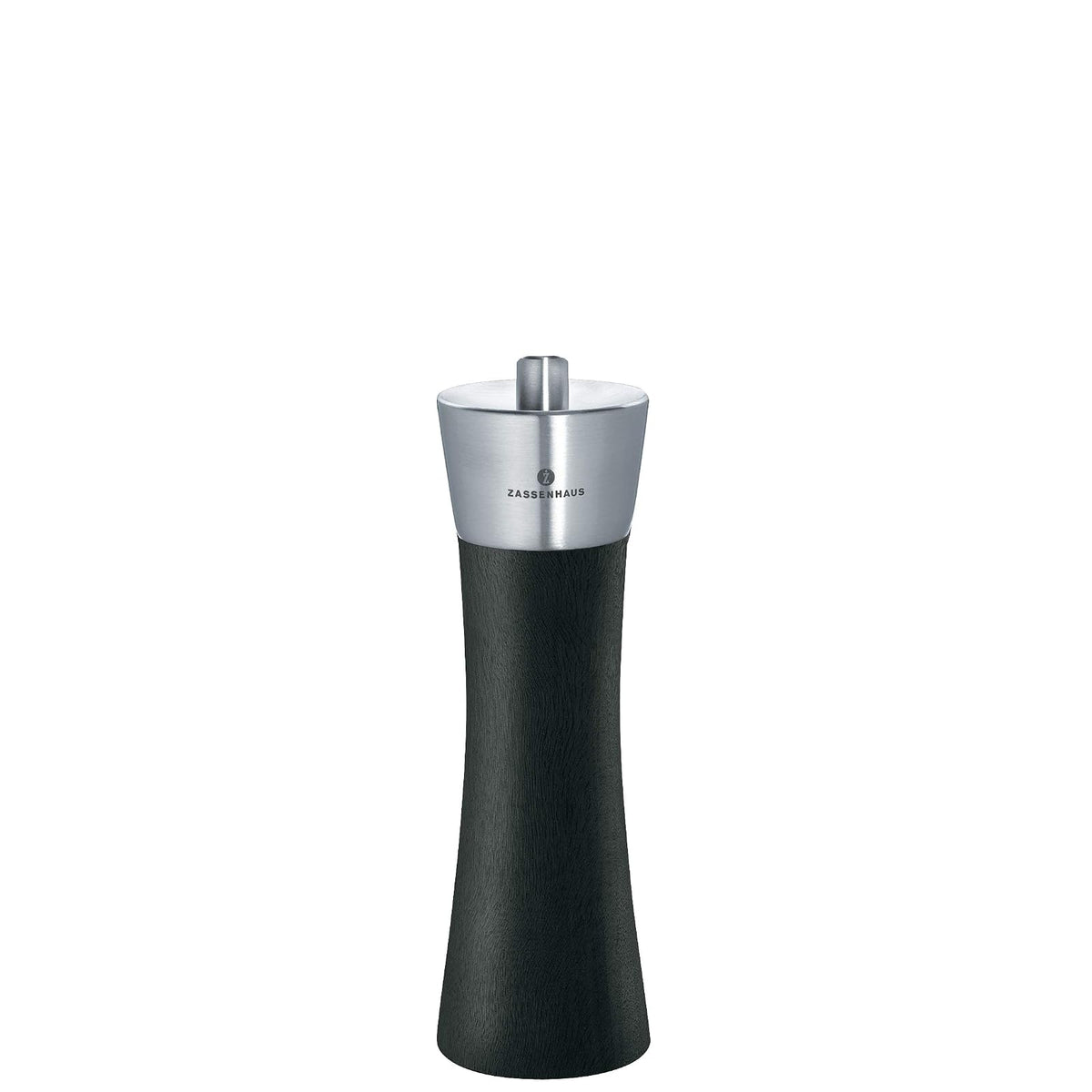 Zassenhaus Seasoning Mill, 2" diameter x 7" High, Brown; Stainless Steel