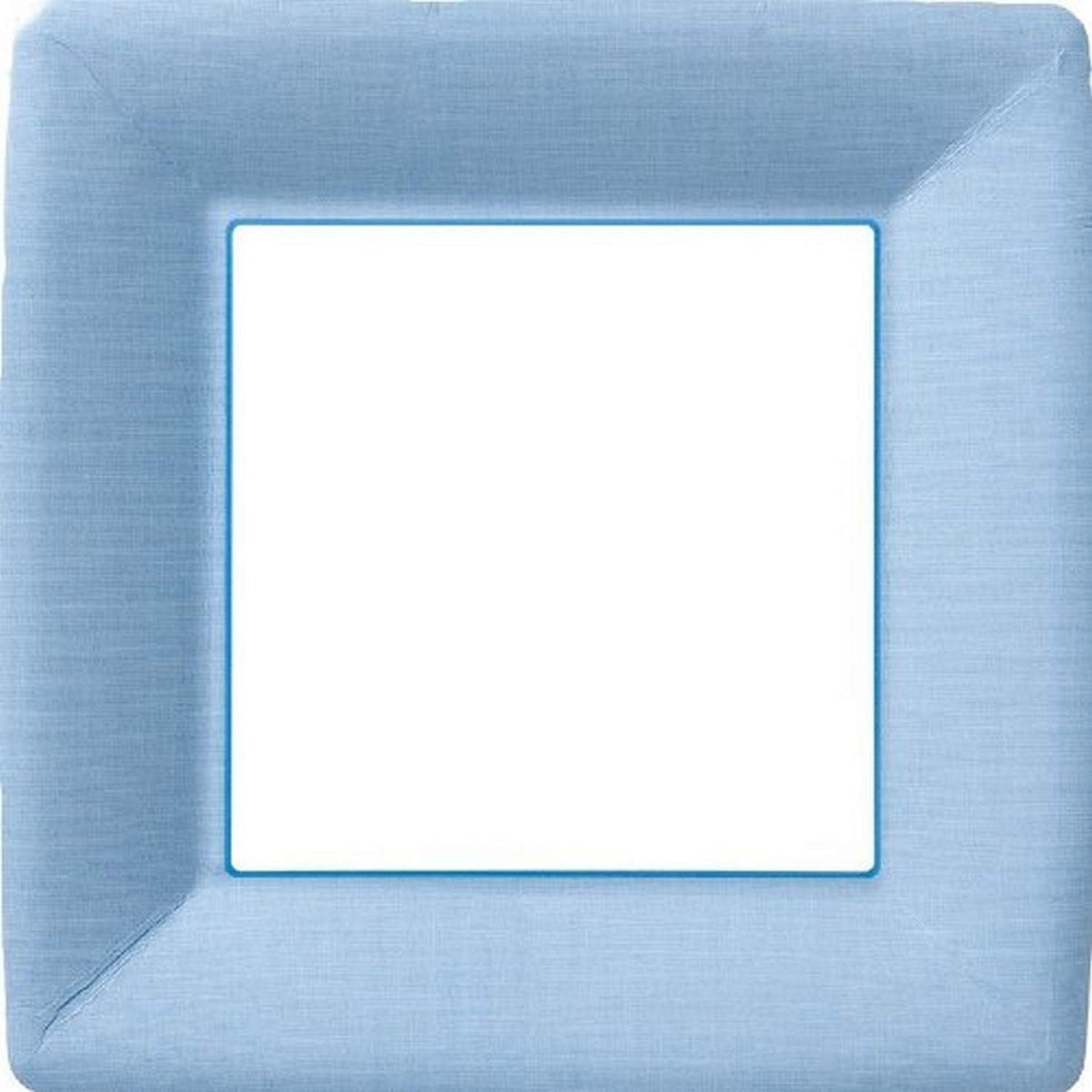 Boston International Ideal Home Range IHR Square Disposable Dinner Paper Plates, 10-Inches, Classic Linen Light Blue