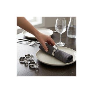 Harman Napkin Ring, Clear and Silver