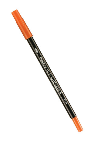 Uchida 1122-C-49 Marvy Extra Fine Tip Le Plume II Double Ender Marker Pen, Vermillion