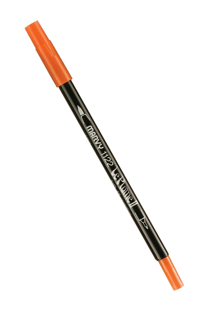 Uchida 1122-C-49 Marvy Extra Fine Tip Le Plume II Double Ender Marker Pen, Vermillion