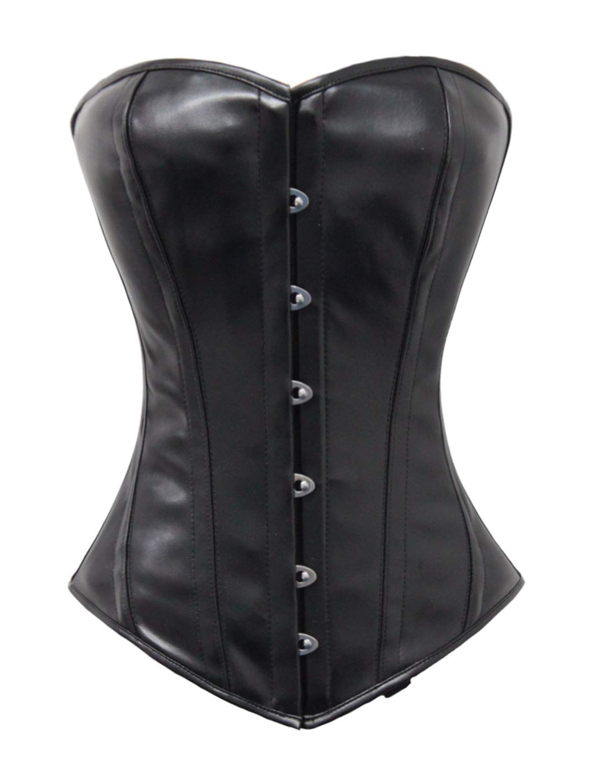 luvsecretlingerie Heavy Duty 26 Double Steel Boned Waist Training FAUX LEATHER Overbust Tight Shaper Corset #9974-FL