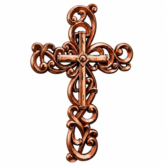 Comfy Hour 13 Inch Wall Cross, Rose Gold Cross Wall Decor