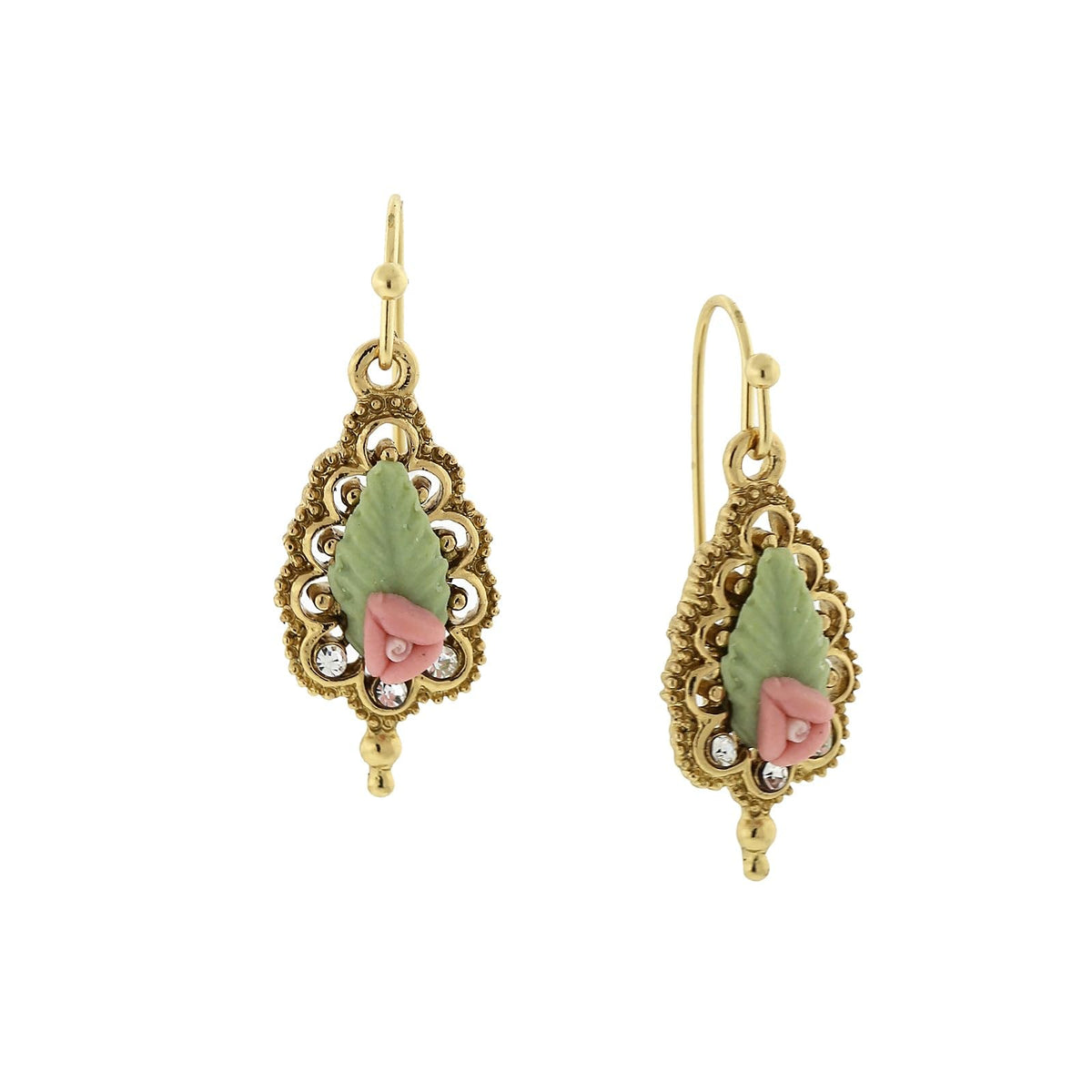 1928 Jewelry Company Earring, 1.25"L x 0.45" W, Pink