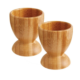 HIC Harold Import Co. Harold Import Co. HIC Cup Holder, Bamboo, Set of 2, for Serving Soft Hard Boiled Eggs, Small,