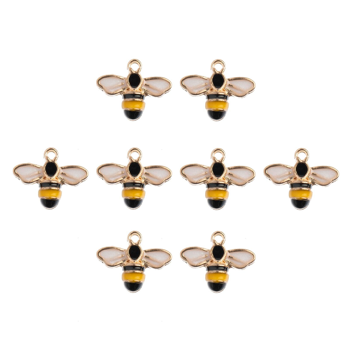 John Bead Charm, 12x15, Yellow and Black
