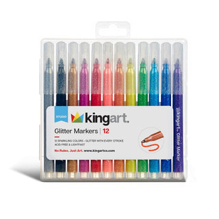 KINGART 420-12 Glitter Marker Set, One Size, Multicolor