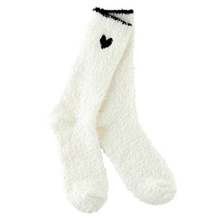 Bella Sleep + Spa Socks, Black Heart/Black Trim, Modern