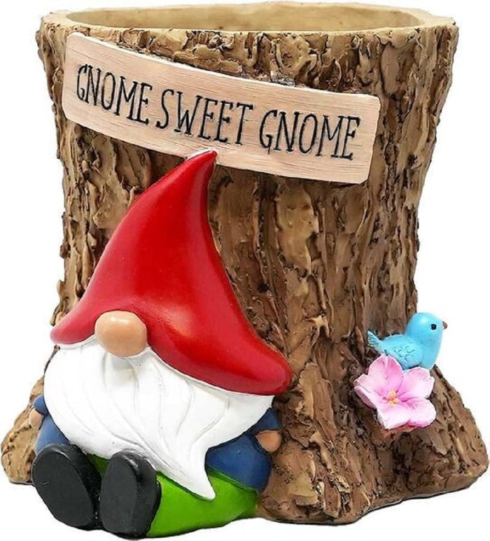 Spoontiques Gnome Flower Pot, Home Décor, Tabletop Decoration, Vase Window Décor, Indoor Outdoor Décor