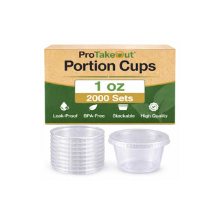 ProTakeOut Food Storage Container, 1 oz, 1.76 in x 1.76 in, Clear