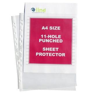 C-Line Top Loading Heavyweight Poly Sheet Protectors, Clear, A4 Size, 11.75 x 8.25 Inches, 50 per Box (08013)