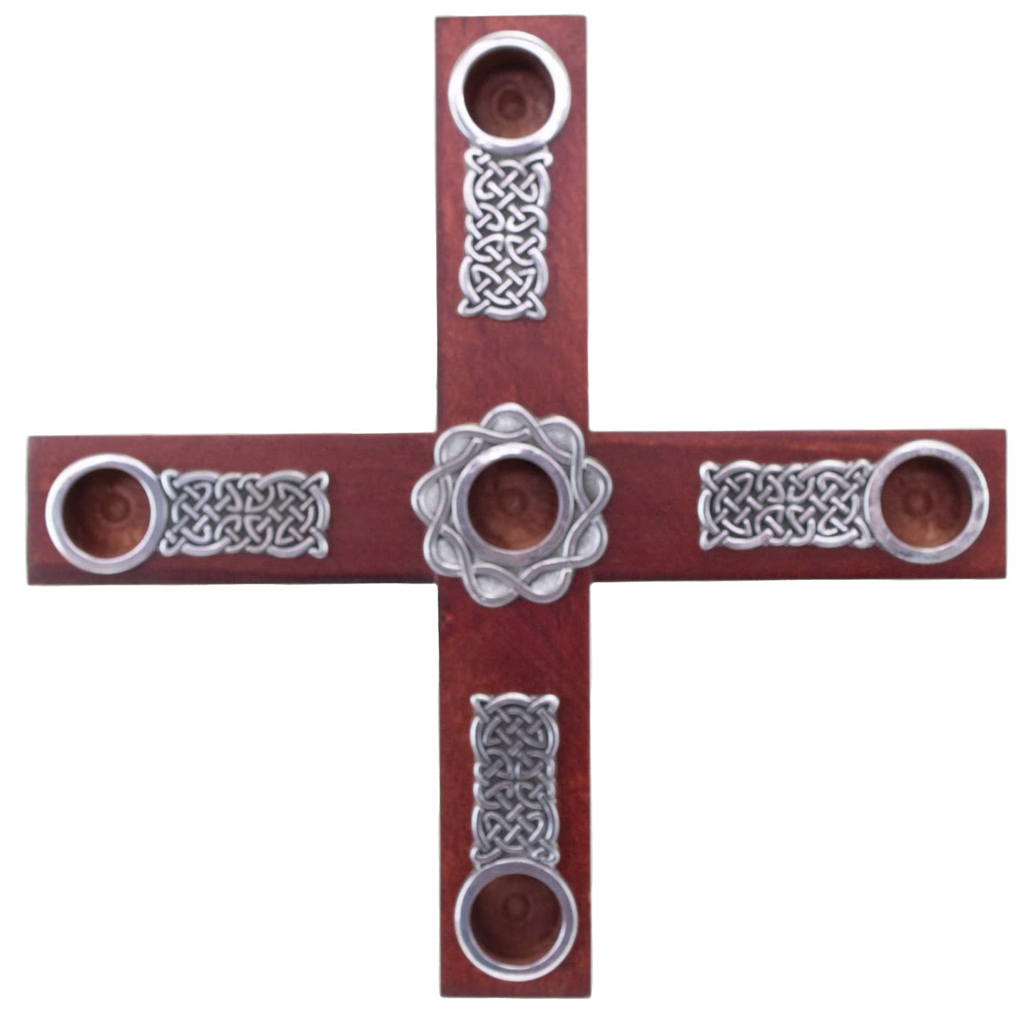 Cathedral Art AD133 Celtic Knot Wood Cross Advent Wreath Candle Holder, 8-Inch Diameter