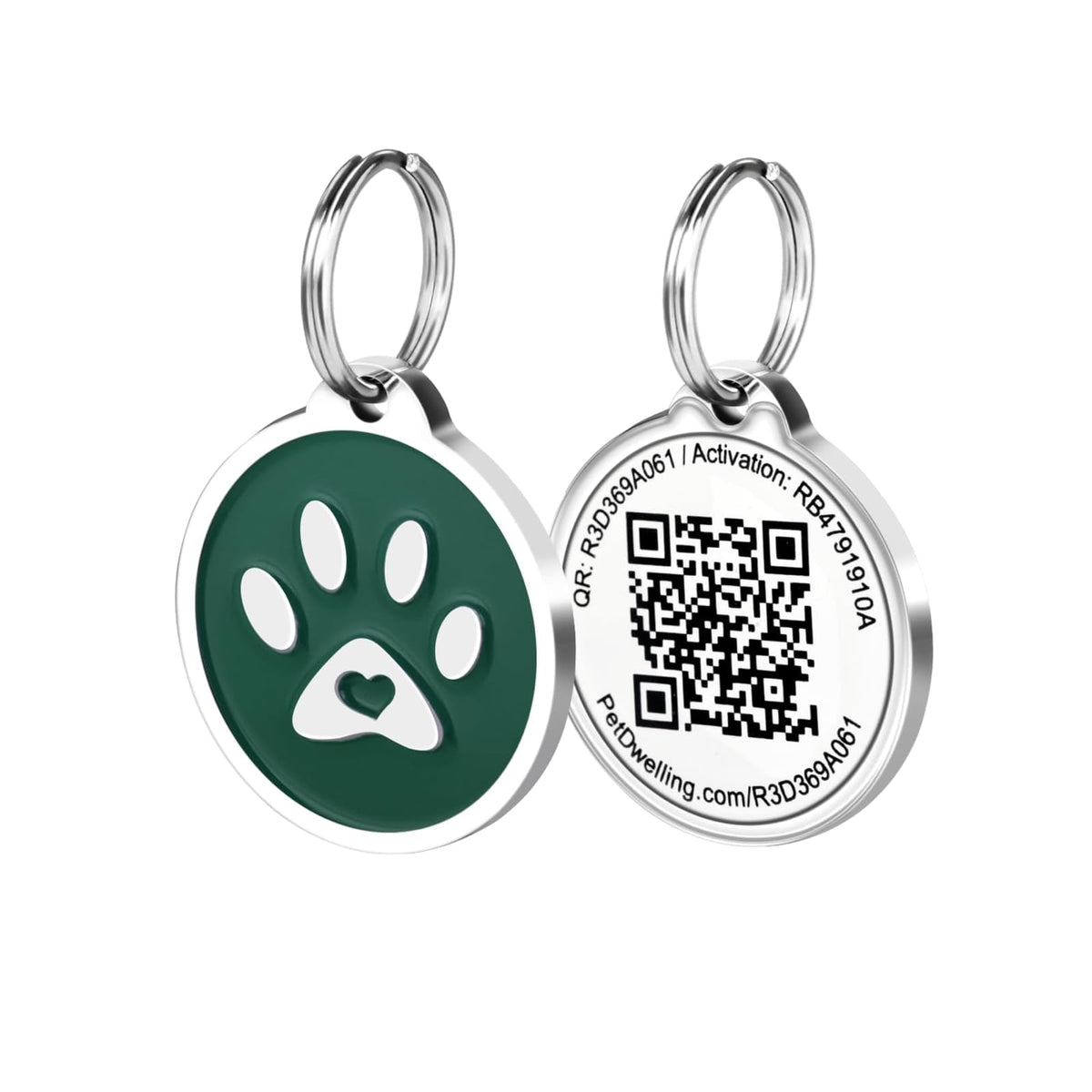 Pet Dwelling Label, 1.14 inches diameter, Emerald Green Paw
