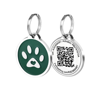 Pet Dwelling Label, 1.14 inches diameter, Emerald Green Paw