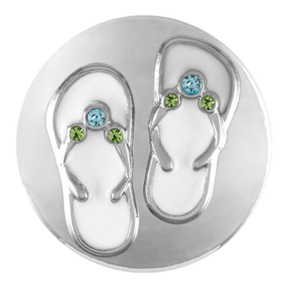 Ginger Snaps Charm, Standard, Silver with Clear Stones