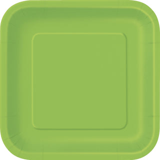 Unique Party Dishware Plate, 7", Lime Green