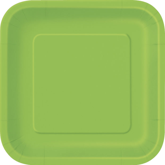 Unique Party Dishware Plate, 7", Lime Green