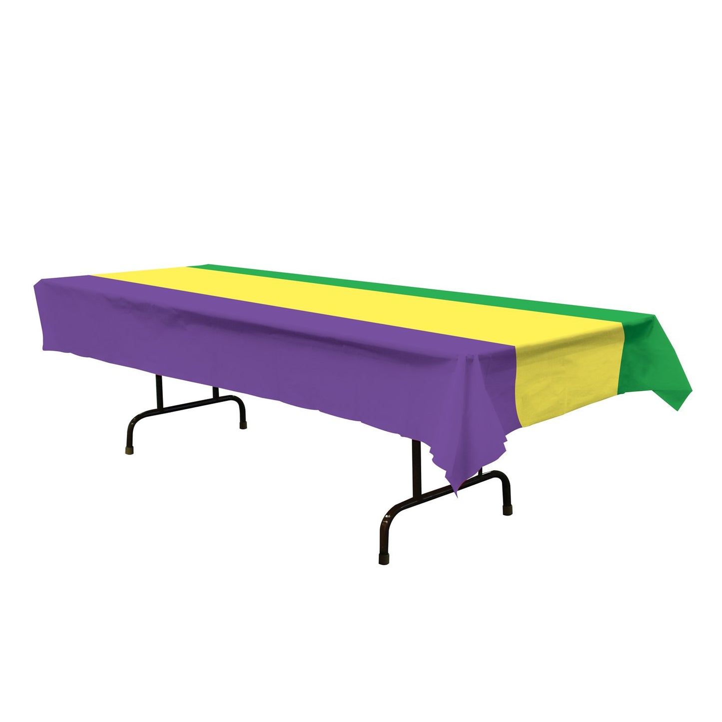 Beistle Mardi Gras Tablecover (golden-yellow, green, purple) Party Accessory (1 count) (1/Pkg) 54" x 108"