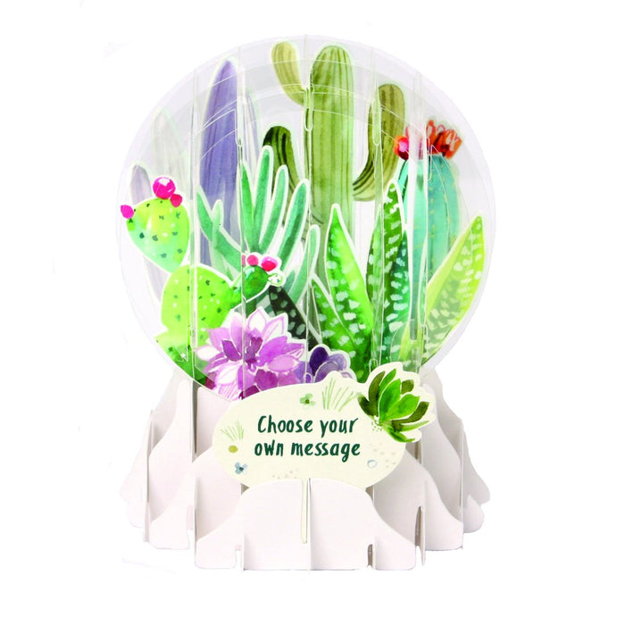 Up With Paper 3D Pop Up Snow Globe All Occasion Card - CACTI
