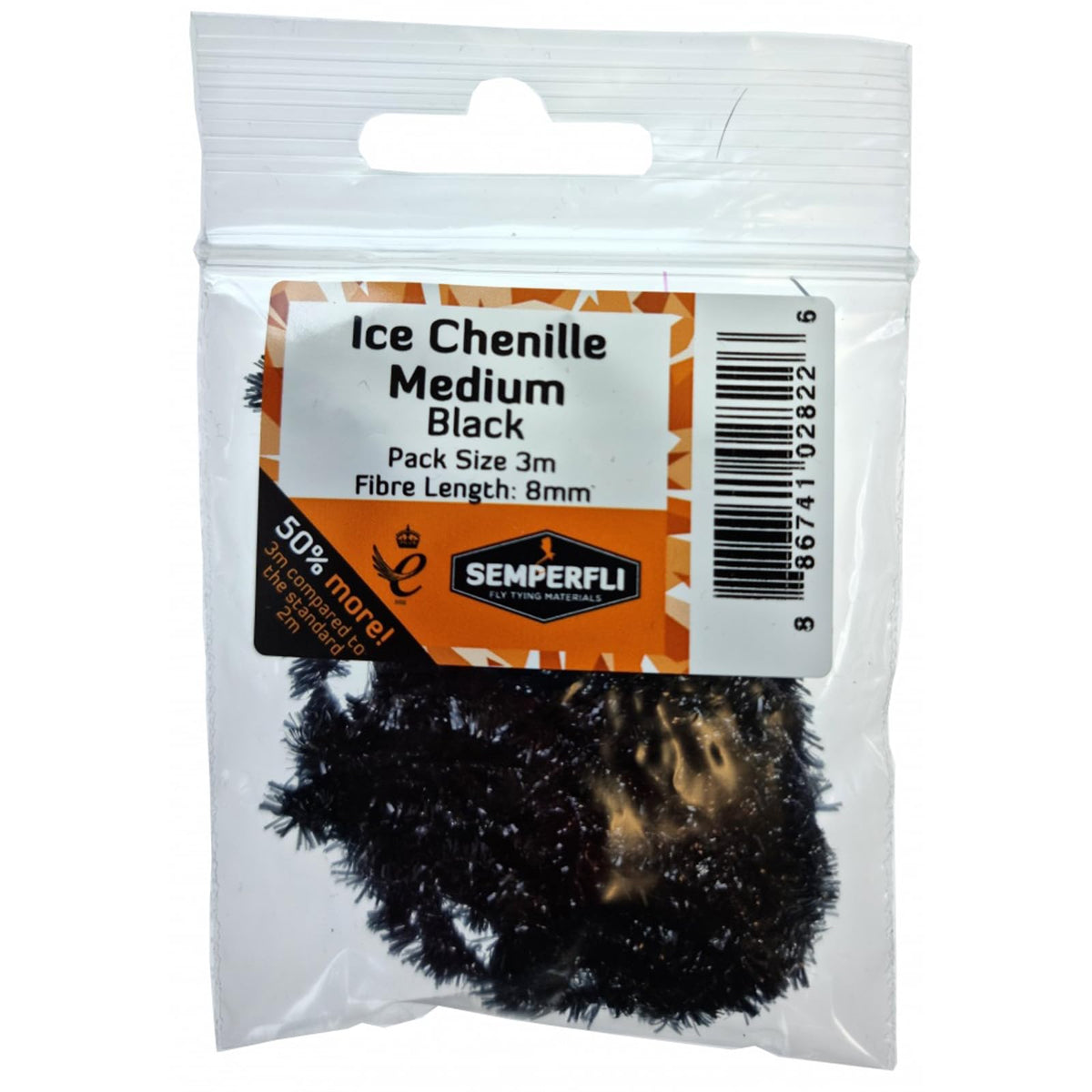 Semperfli Yarn, 8mm Medium, Black