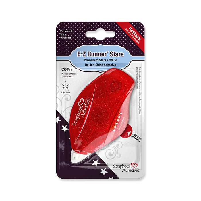 Scrapbook Adhesives by 3L E-Z Runner Stars Refillable Dispenser, White