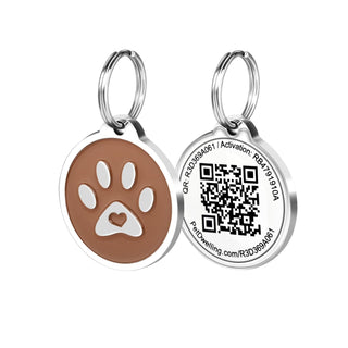 Pet Dwelling Label, 1.14 inches diameter, Brown Paw