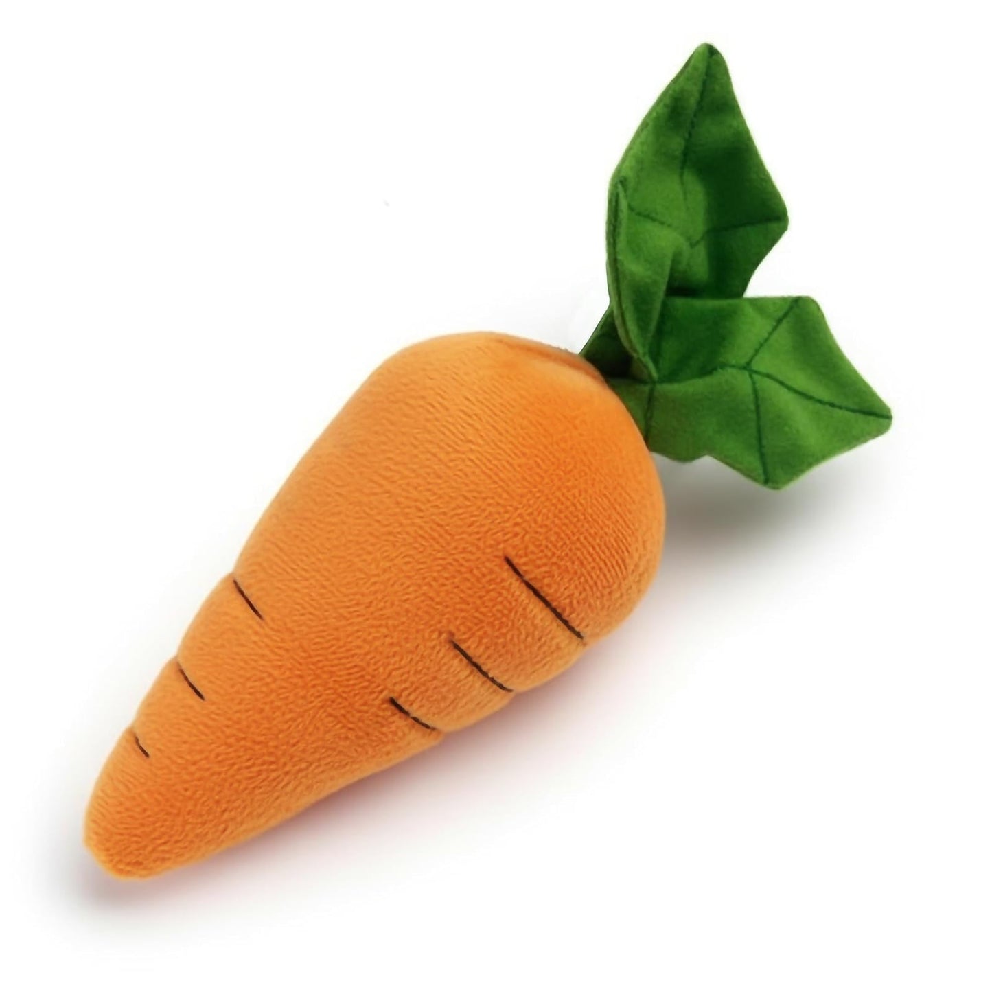Pet Lou Durable Plush Dog and Cat Toys with Multi-Squeaks and Crinkle Paper. (Orange, 8-Inch Carrot)