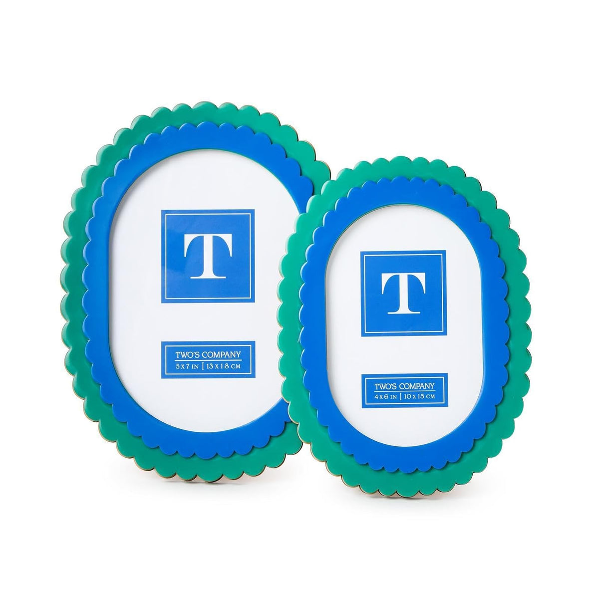 Two's Company Figurine, 6x8 inches, Blue, Green