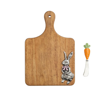 Mud Pie Cutting Board, board 10 1/2" x 7" | spreader 5 1/2", Pink