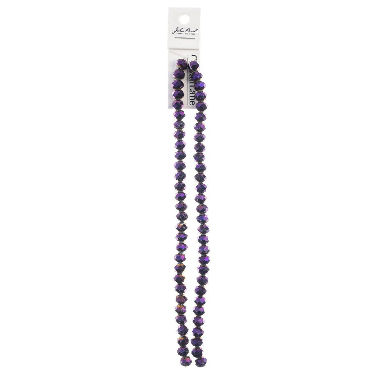 John Bead Craft Bead, 6mm x 8mm, Opaque Purple Iris