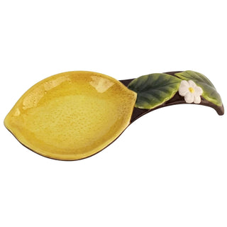 Blue Sky Clayworks Clayworks Summer Cottage Lemon Spoon Rest, 9.25-inch Length