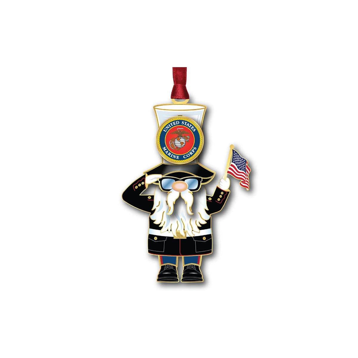 Beacon Design Hanging Ornament, 3.6" x 2.5", Gold,red
