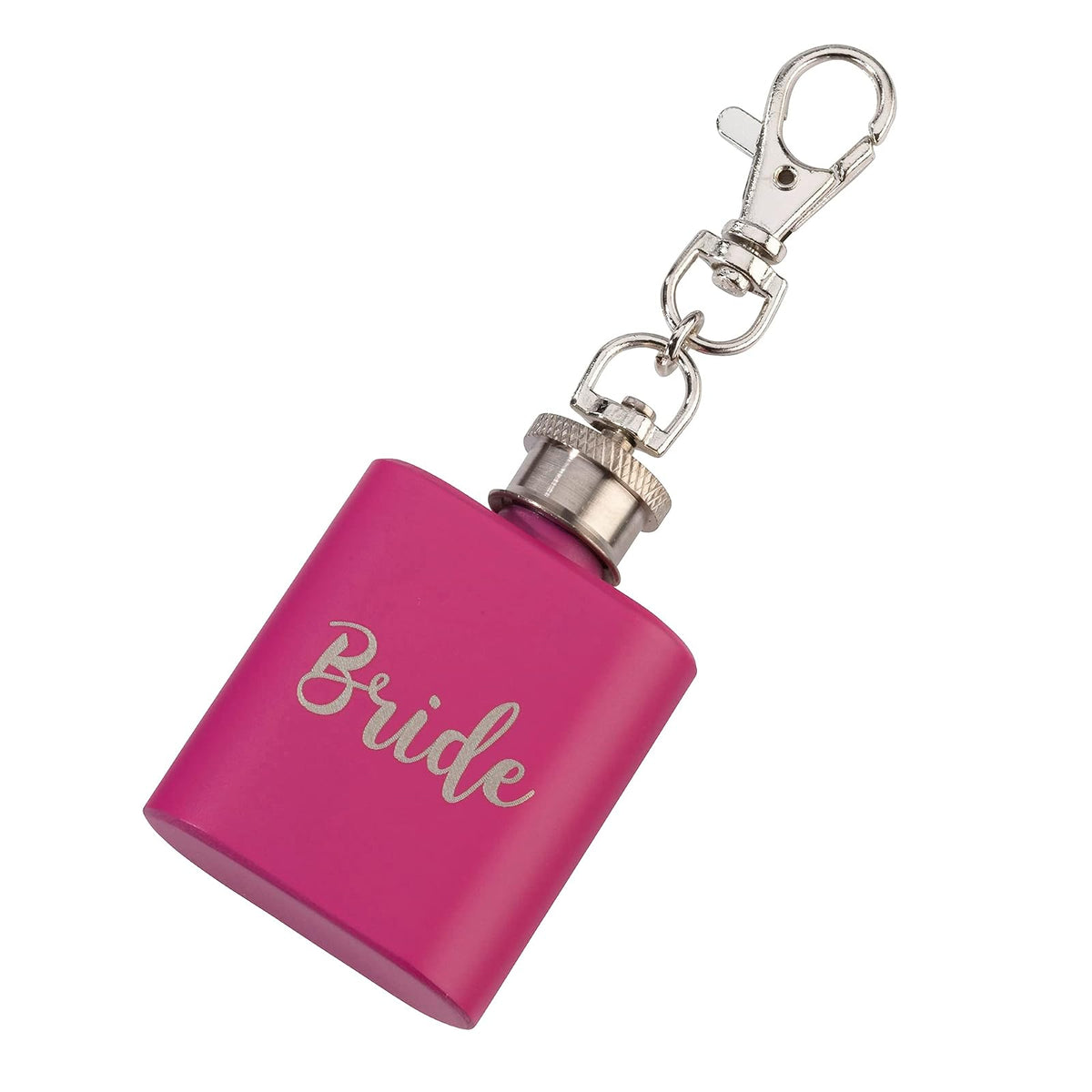Lillian Rose Hip Flask, 2", Pink, Silver