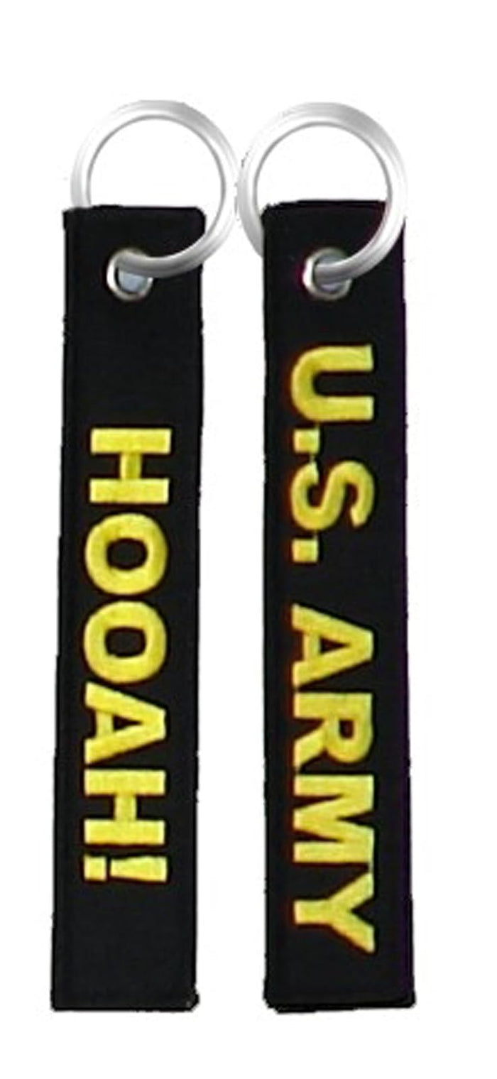 Eagle Crest U.S. Army HOOAH! Black Embroidered Key Chain