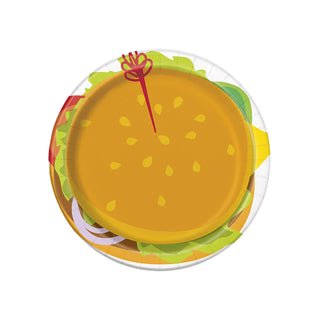 Unique Industries Unique 24934 Paper Plates-18 cm-Classic Barbecue Party-Pack of 8, Multicolour