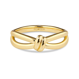DEVATA Ring, 7, Gold Plated/Love Knot LVR8221