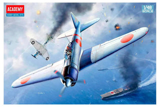MRC Academy 12352 1/48 Japanese Navy Zero Ship Fighter Airplane Type 21 Midway Battle Plastic Model