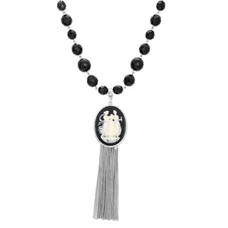 1928 Jewelry Company Necklace, 28"L x 5.25"H x 1.37"W, Black