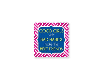 Design Design 624-07176 Bad Habits Cocktail Napkins, 5", Multicolor