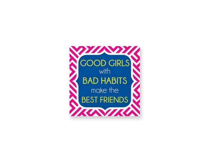 Design Design 624-07176 Bad Habits Cocktail Napkins, 5", Multicolor