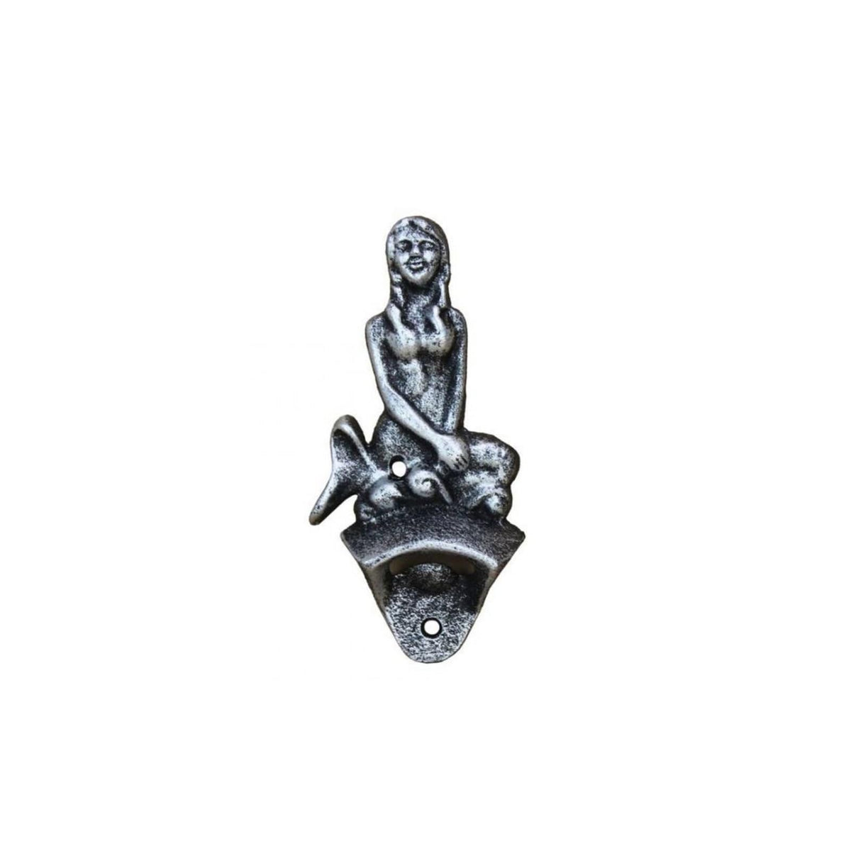 Hampton Nautical Bottle Opener, 3" L x 3" W x 6" H, Silver with Rustic Finish