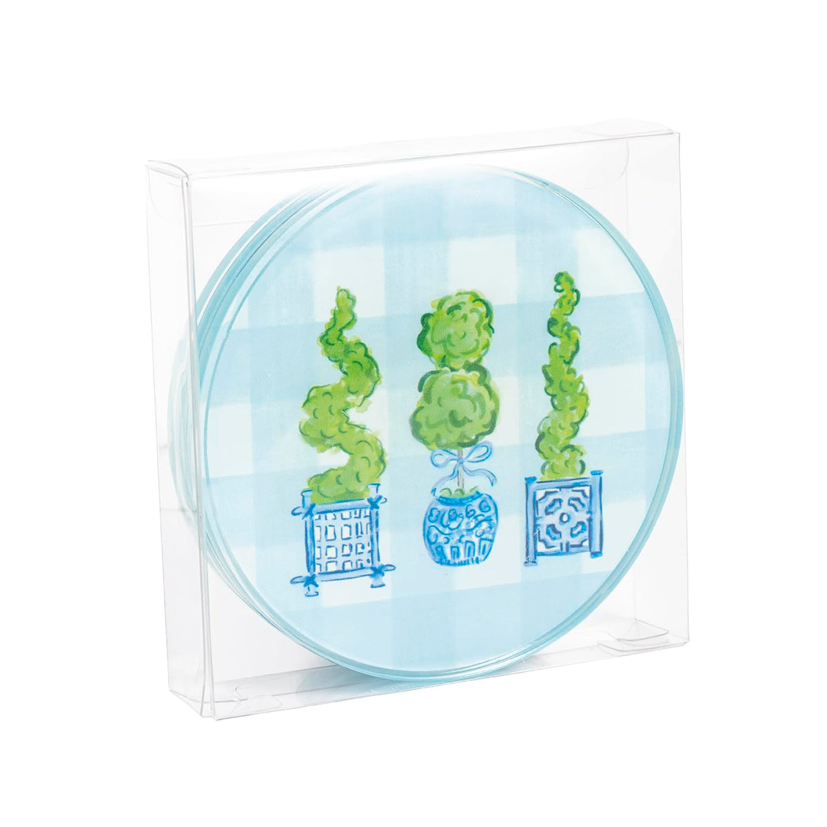 Mud Pie Drink Coaster, 4" dia, Blue