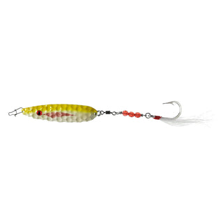 Thundermist Lure Company Fishing Hook, 1 Count, Bleeding Pearl/Chartreuse
