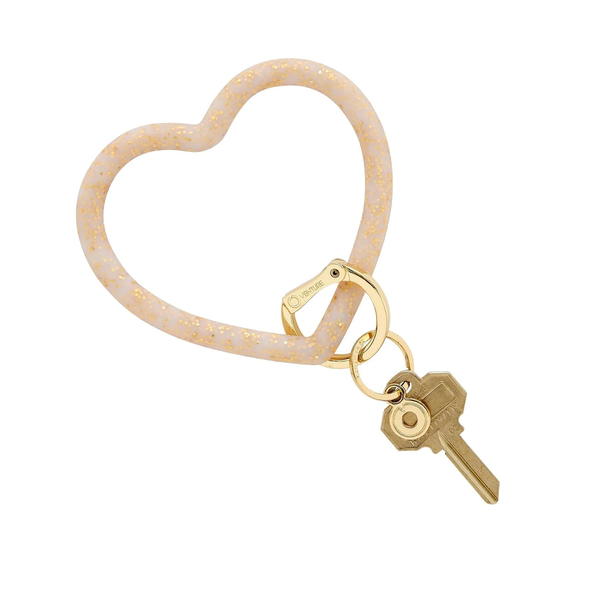 Oventure Keychain, 4 inches, Gold Glitter
