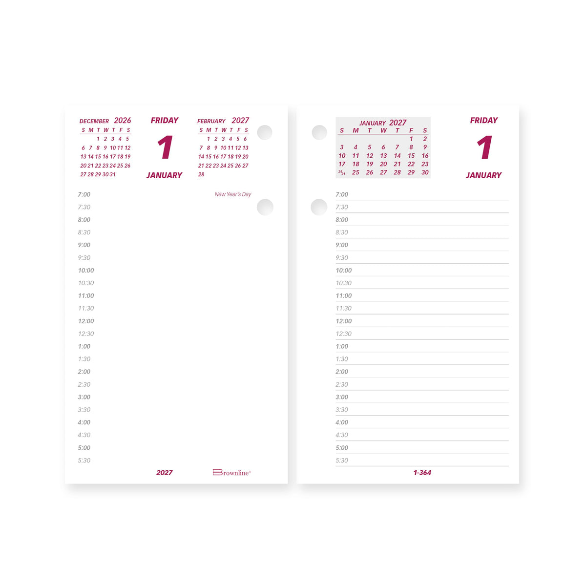Rediform Calendar, Burgundy/White