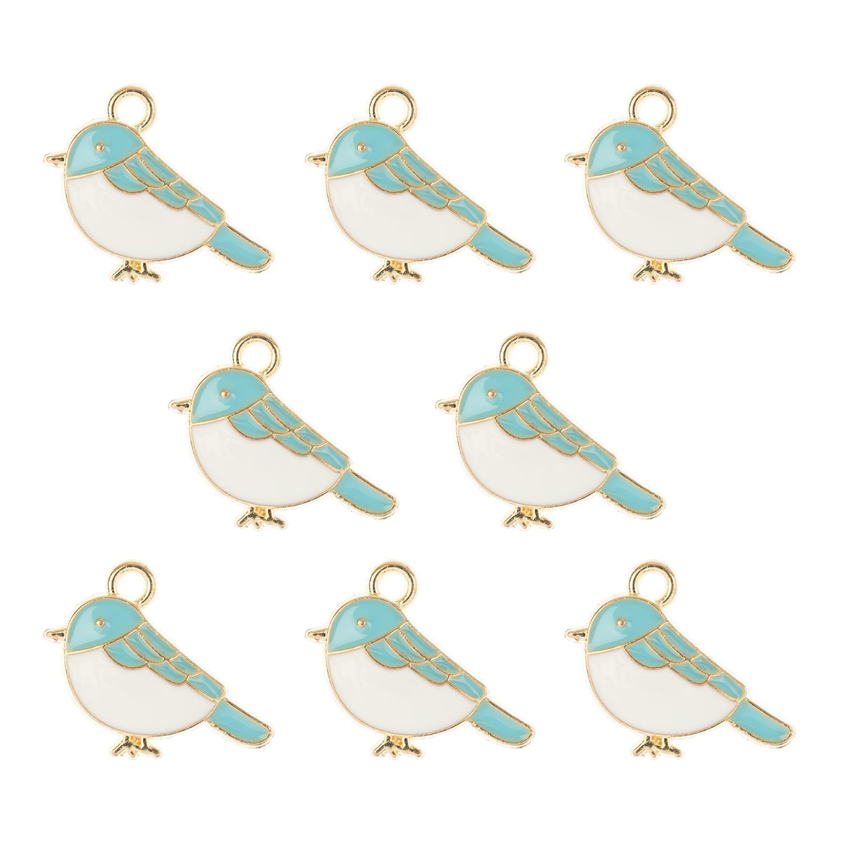 John Bead Charm, 15x13mm, BLUE