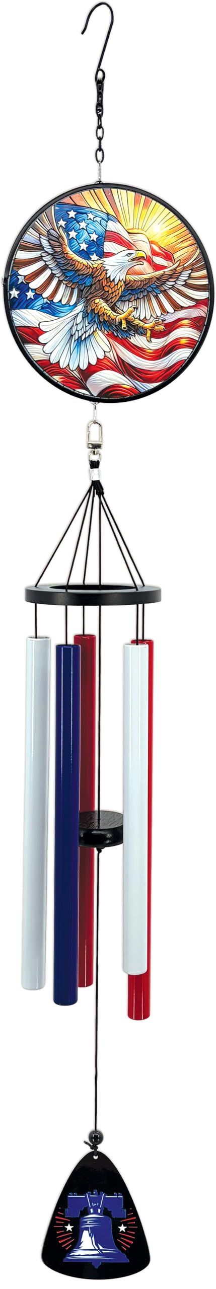 Sunset Vista Wind Chime, Blue, Red and White, Modern