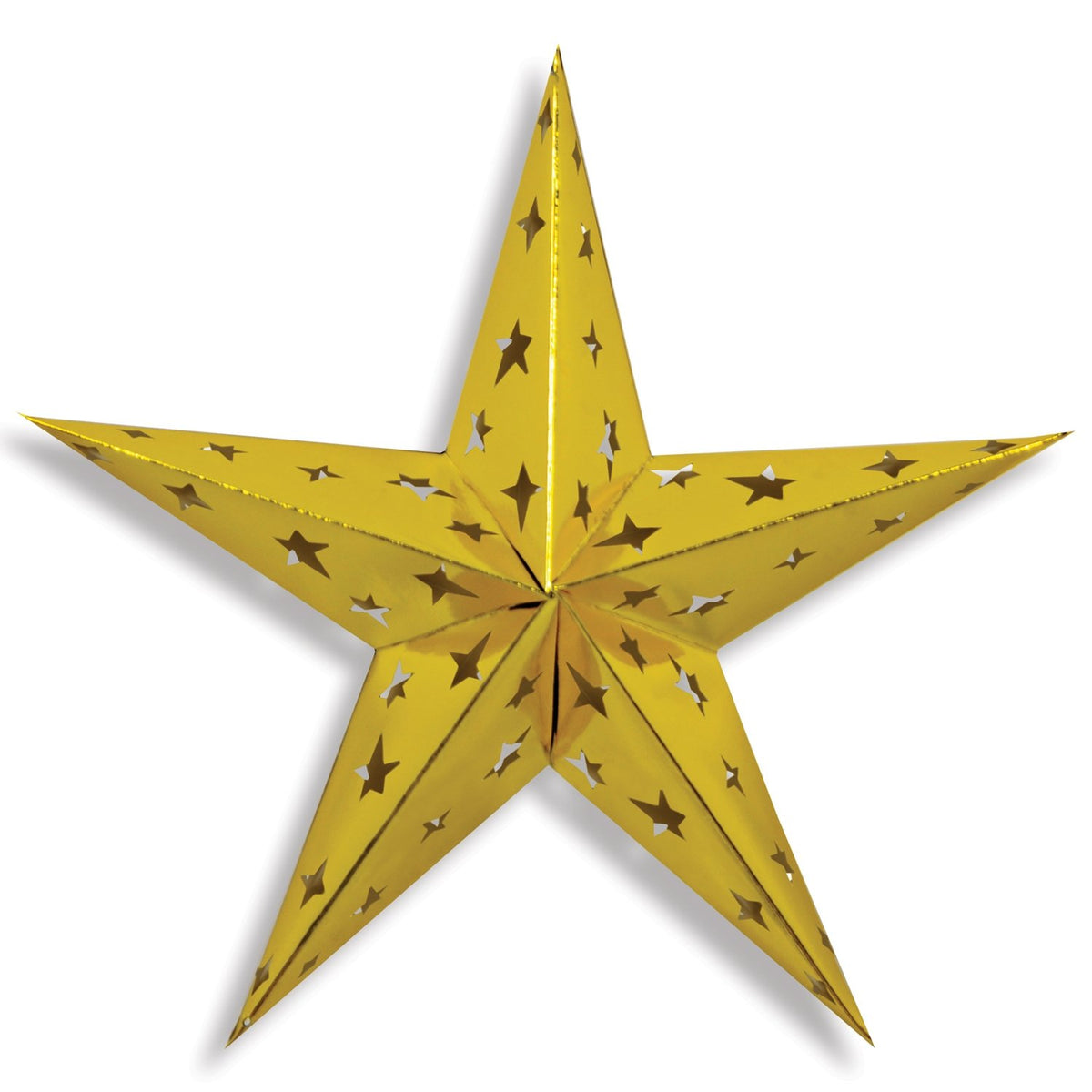 Beistle Gold Dimensional Large Foil Star Decoration-1 Pc, 24-Inch