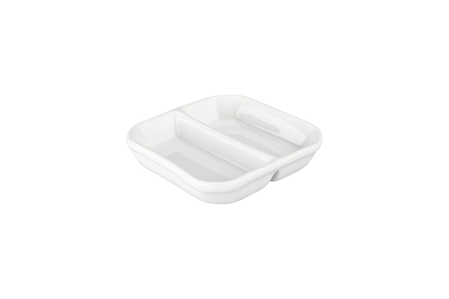 BIA Cordon Bleu Asian 2-Ounce Divided Sauce Dish, Set of 12, White