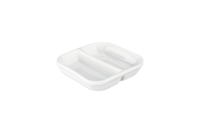 BIA Cordon Bleu Asian 2-Ounce Divided Sauce Dish, Set of 12, White